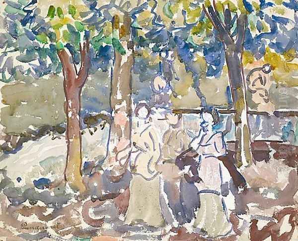 By the Stream Oil Painting by Maurice Brazil Prendergast