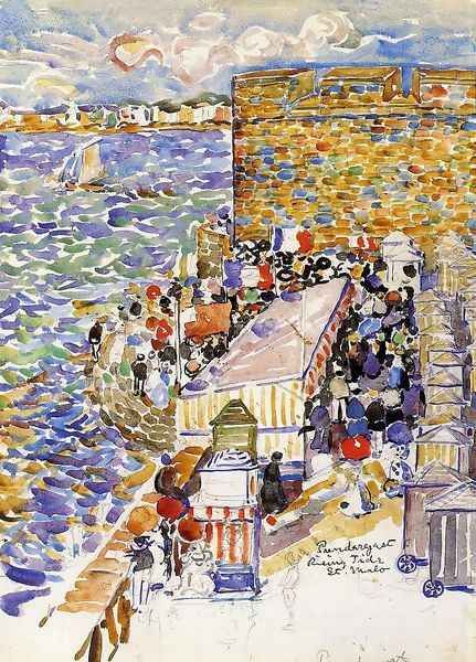 Rising Tide, St. Malo Oil Painting by Maurice Brazil Prendergast