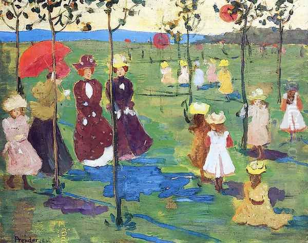 Franklin Park, Boston Oil Painting by Maurice Brazil Prendergast