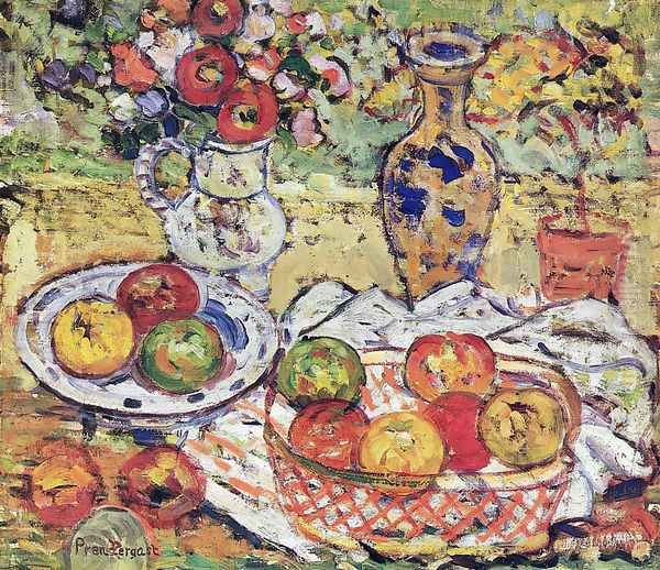 Still Life With Apples 2 Oil Painting by Maurice Brazil Prendergast