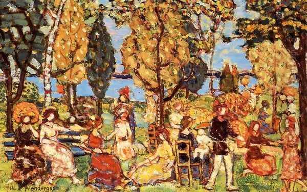 In the Park 1914-1916 Oil Painting by Maurice Brazil Prendergast