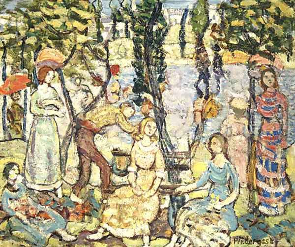 Group of Figures Oil Painting by Maurice Brazil Prendergast