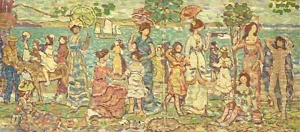 Promenade 2 Oil Painting by Maurice Brazil Prendergast