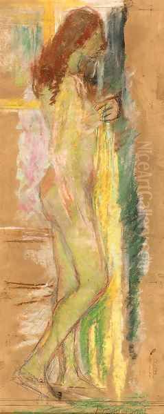 Standing Nude with Red Hair Oil Painting by Maurice Brazil Prendergast