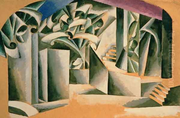 Stage design for William Shakespeare's play 'Romeo and Juliet', 1920 Oil Painting by Lyubov Popova