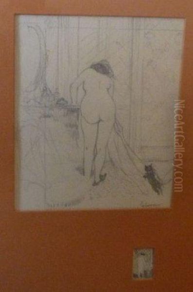  Femme Nue A Sa Toilette  Oil Painting by Jean Emile Laboureur