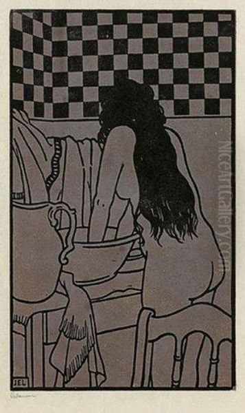 Toilettes : L'eau Fraiche Oil Painting by Jean Emile Laboureur