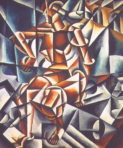 Man + Air + Space, 1915 Oil Painting by Lyubov Popova