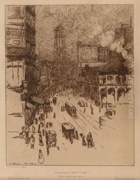 Broadway, New York Oil Painting by Jean Emile Laboureur