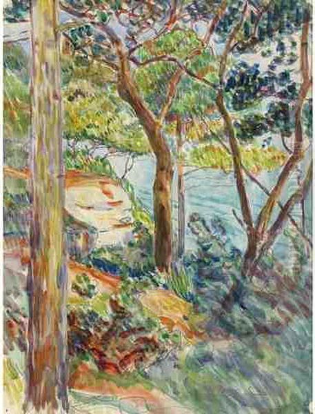 Paysage A Noirmoutier Oil Painting by Jean Emile Laboureur