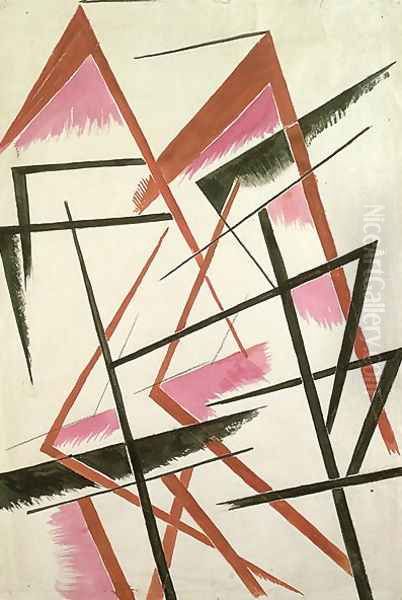 Linear Construction, c.1921 Oil Painting by Lyubov Popova