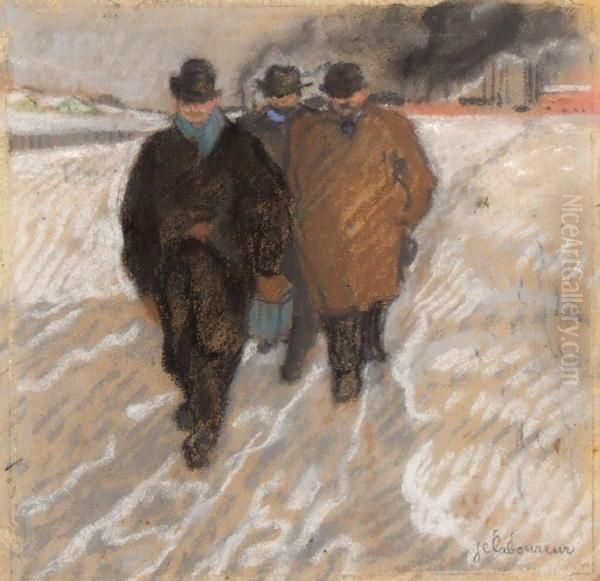 Workmen Coming From Work Oil Painting by Jean Emile Laboureur