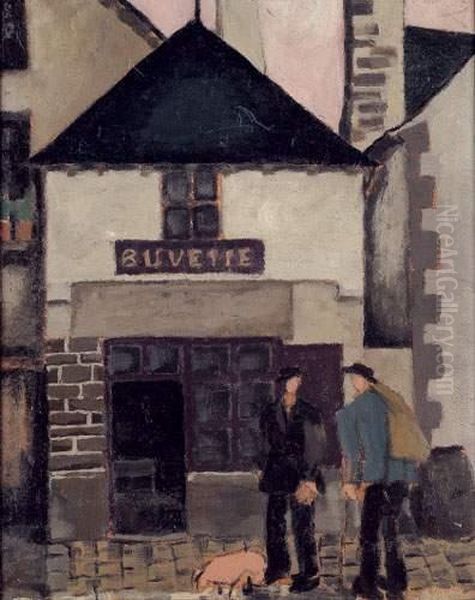 Le Jour Du Marche, Circa 1930 Oil Painting by Jean Emile Laboureur