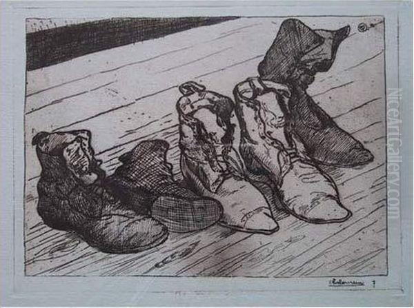 Les Souliers / The Shoes. 1898 Oil Painting by Jean Emile Laboureur