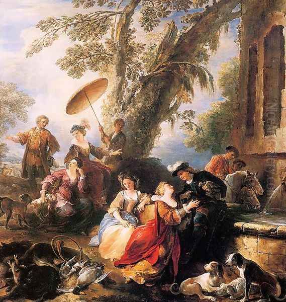 The Return from the Hunt 1700 Oil Painting by Joseph Parrocel