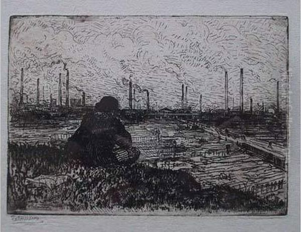 Les Usines (banlieue De Nantes) / The Factories (nantes Suburbs). 1902 Oil Painting by Jean Emile Laboureur