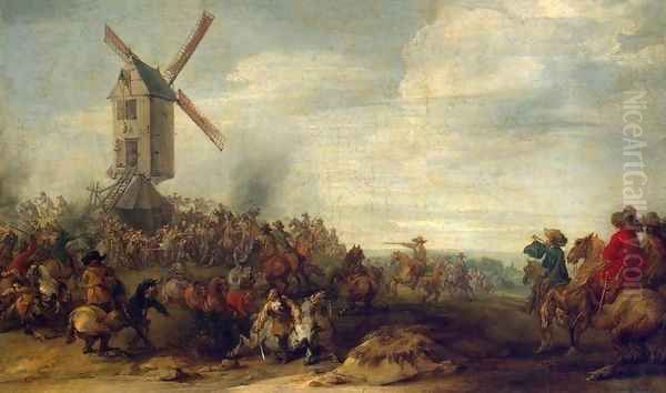 Battle by the Windmill Oil Painting by Joseph Parrocel