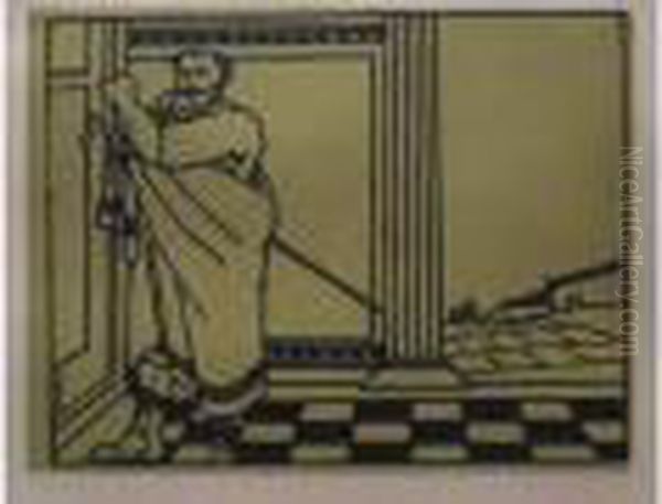 Pseudartabas- Diceopolis. Deux Illustrations Pour Aristophane. 1911 Oil Painting by Jean Emile Laboureur