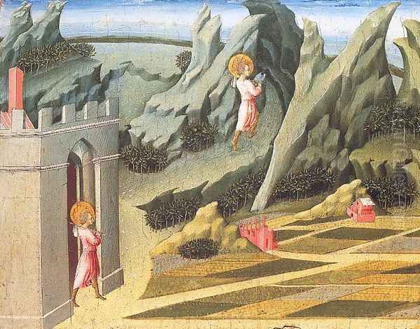 St. John the Baptist Retiring to the Desert 1453 Oil Painting by Giovanni di Paolo