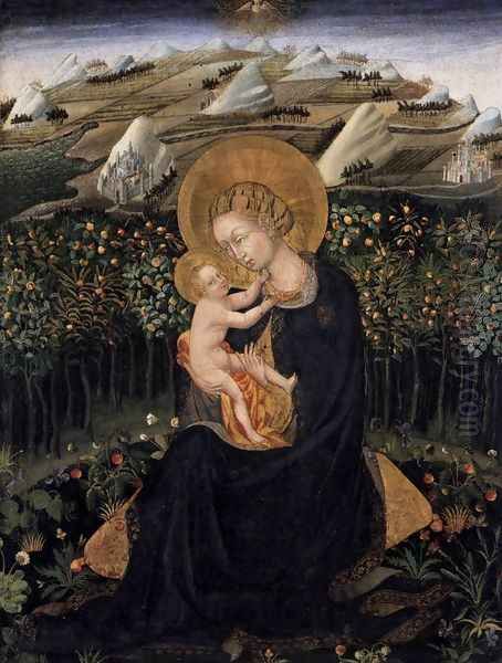 Madonna of Humility (Virgin and Child) c. 1442 Oil Painting by Giovanni di Paolo