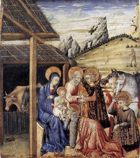 The Adoration of the Magi c. 1462 Oil Painting by Giovanni di Paolo