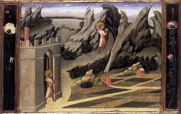 St John the Baptist Goes into the Wilderness 1454 Oil Painting by Giovanni di Paolo