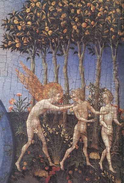 The Creation and the Expulsion from the Paradise (detail) c. 1445 Oil Painting by Giovanni di Paolo