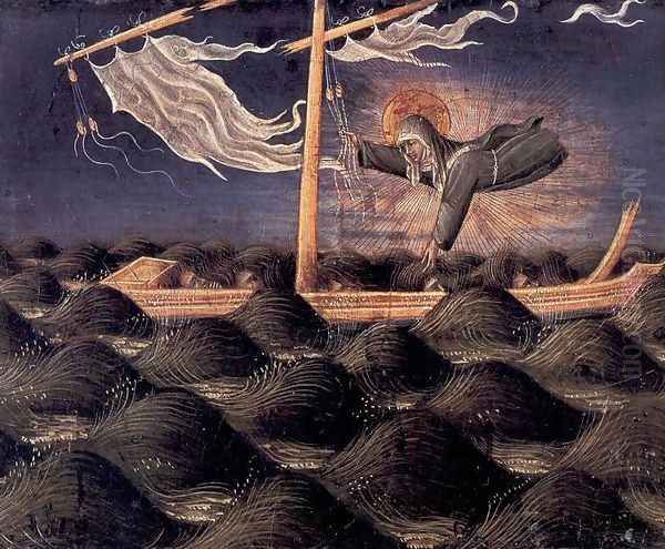 St. Clare Rescuing the Shipwrecked 1455-60 Oil Painting by Giovanni di Paolo