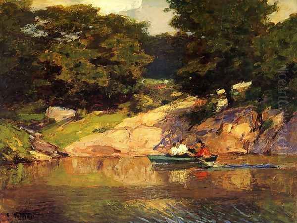 Boating in Central Park, c.1900-05 Oil Painting by Edward Henry Potthast