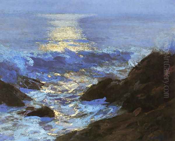 Seascape Moonlight Oil Painting by Edward Henry Potthast