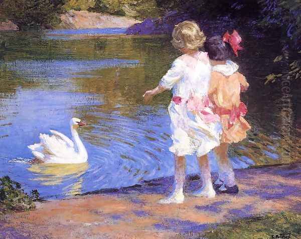 The Swan Oil Painting by Edward Henry Potthast