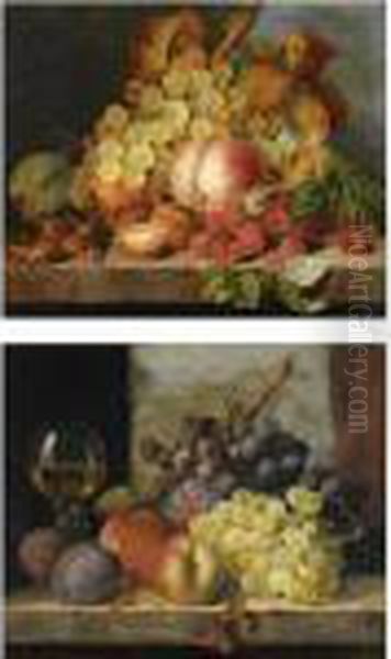 Still Life With Grapes Oil Painting by Edward Ladell