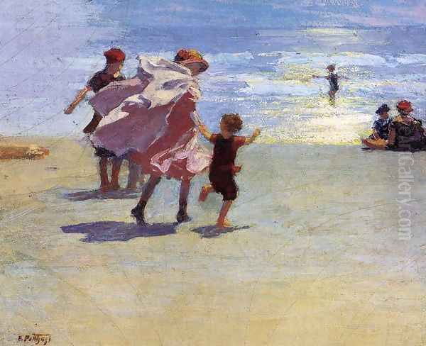 Brighton Beach Oil Painting by Edward Henry Potthast