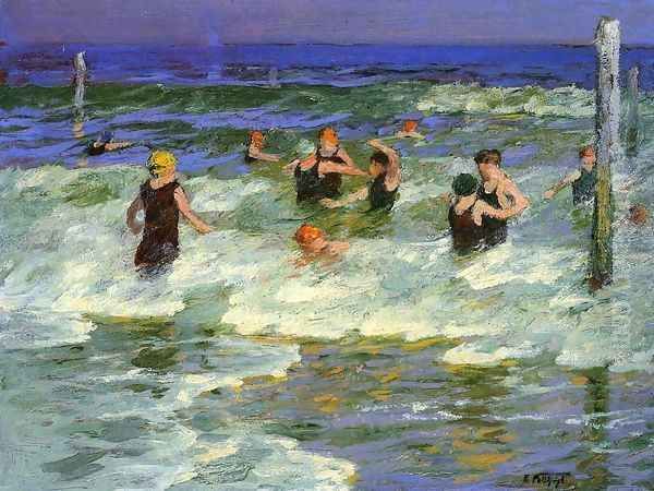 Bathing in the Surf Oil Painting by Edward Henry Potthast