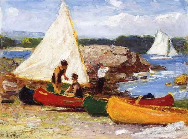 Canoeing Oil Painting by Edward Henry Potthast