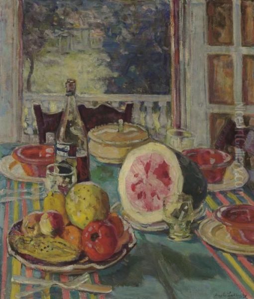 The Luncheon Table Oil Painting by Arnold Borisovic Lakowskij