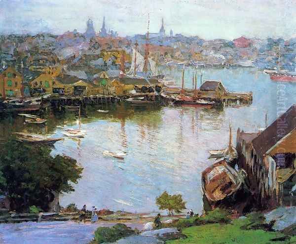 Harbor Village Oil Painting by Edward Henry Potthast