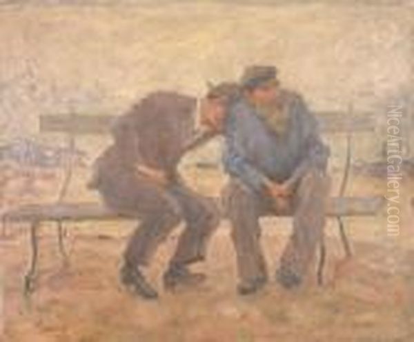 On The Bench Oil Painting by Arnold Borisovic Lakowskij