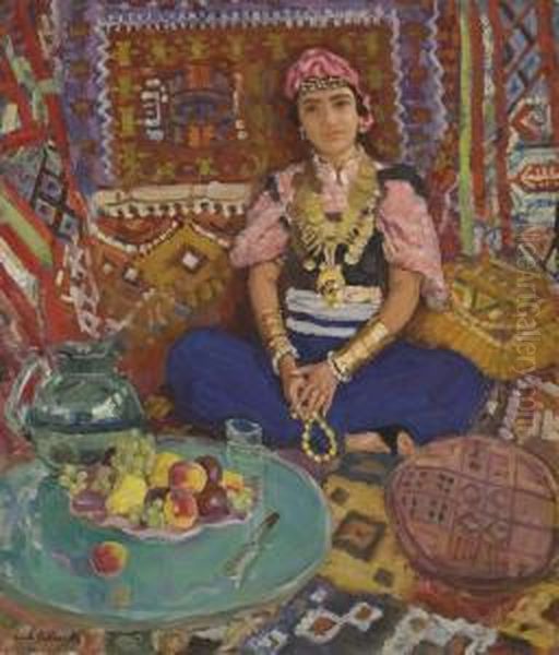 In The Turkish Pavilion Oil Painting by Arnold Borisovic Lakowskij