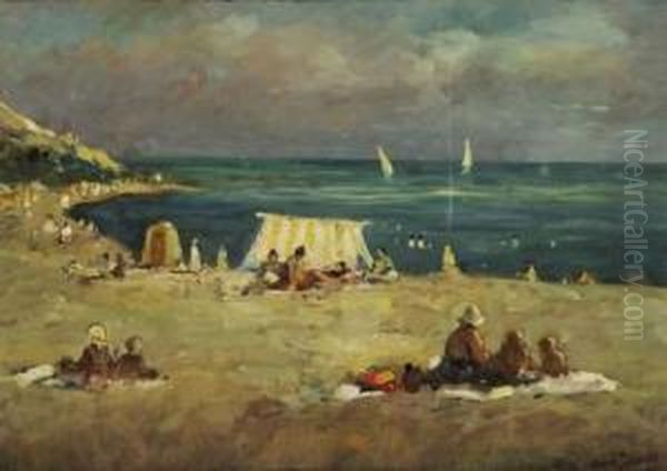 Sur La Plage Oil Painting by Arnold Borisovic Lakowskij