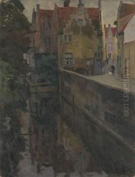 Bruges Oil Painting by Arnold Borisovic Lakowskij