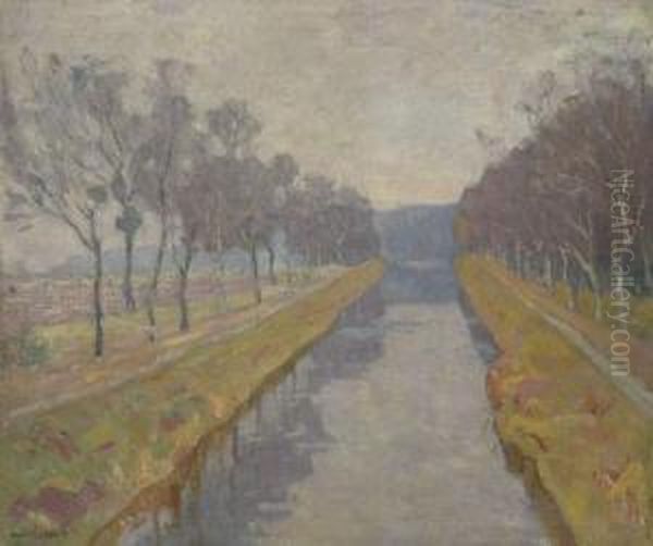 Canal Oil Painting by Arnold Borisovic Lakowskij