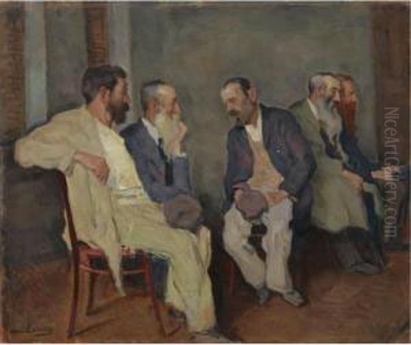 The Conversation Oil Painting by Arnold Borisovic Lakowskij