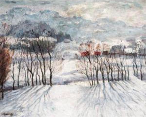 Winter Landscape Oil Painting by Arnold Borisovic Lakowskij