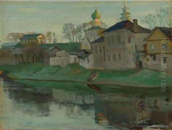 View Of Pskov Oil Painting by Arnold Borisovic Lakowskij