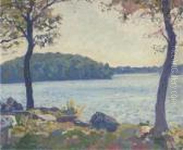 At The Edge Of The Lake Oil Painting by Arnold Borisovic Lakowskij