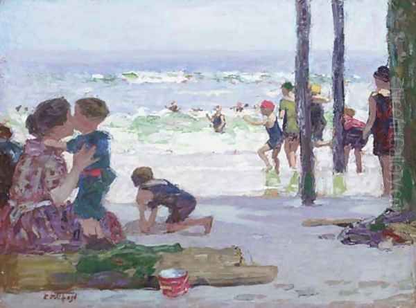 Beach Scene 2 Oil Painting by Edward Henry Potthast