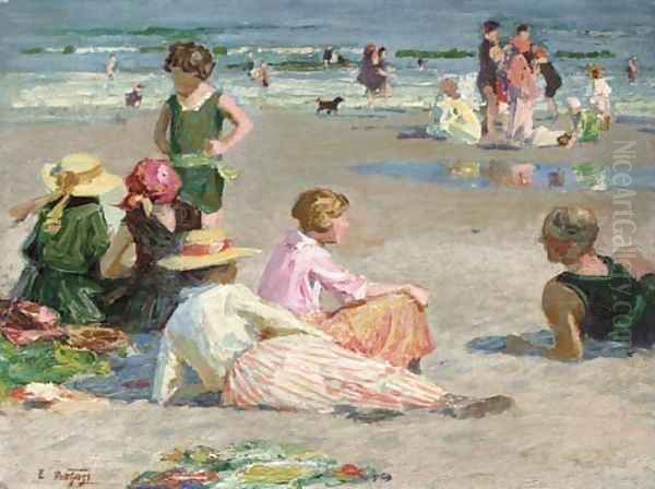 Manhattan Beach Oil Painting by Edward Henry Potthast