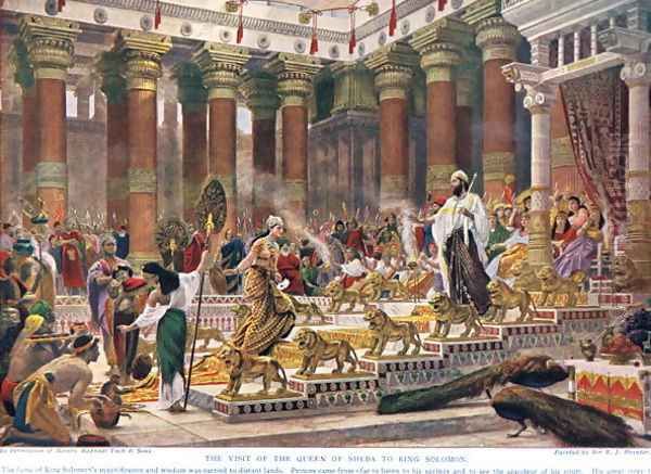 The Visit of the Queen of Sheba to King Solomon, illustration from Hutchinsons History of the Nations, early 1900s Oil Painting by Sir Edward John Poynter