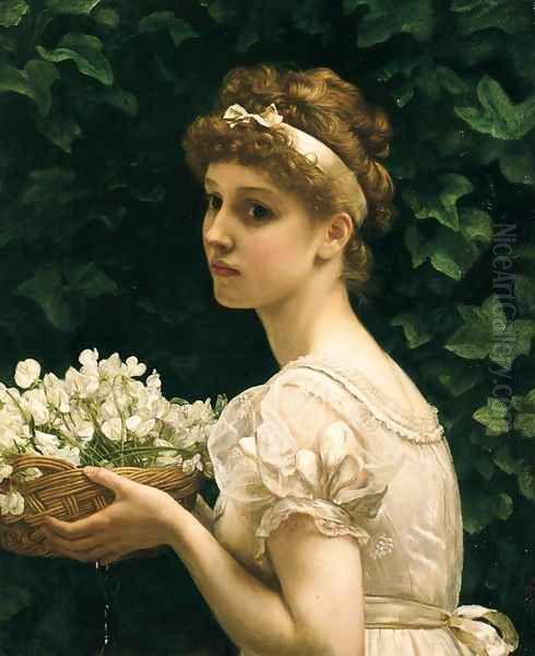 Pea Blossoms Oil Painting by Sir Edward John Poynter